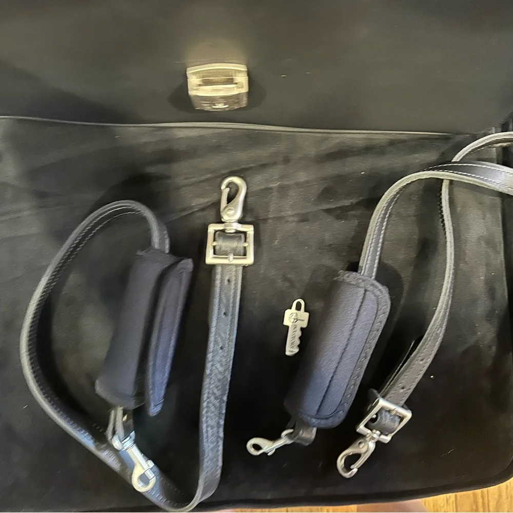 Jack Georges EXECUTIVE LEATHER BRIEFCASE #8415 Black leather